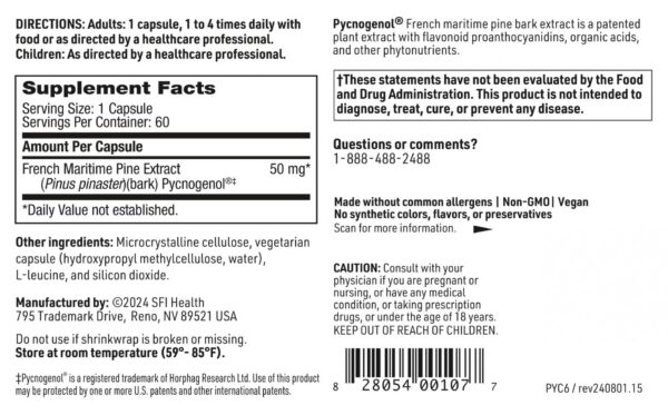 Etiqueta detallada Klaire Pycnogenol