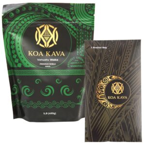 Paquete de kava premium Vanuatu Waka con colador de kava