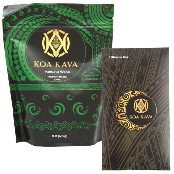 Version 1.0.0 Paquete de kava premium Vanuatu Waka con colador de kava