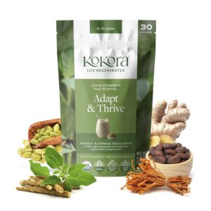 kokora polvo orgánico ashwagandha adaptógeno energizante