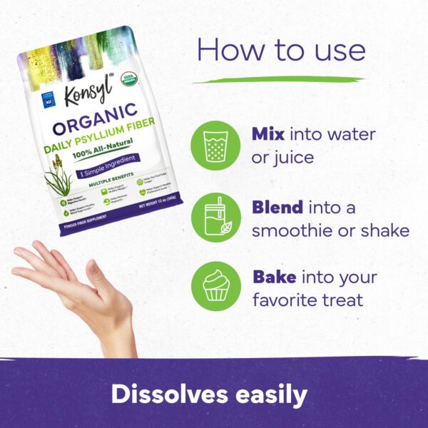 Konsyl psyllium polvo orgánico sin azúcar no OGM