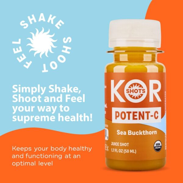 Botella de Kor Shot con etiqueta visible