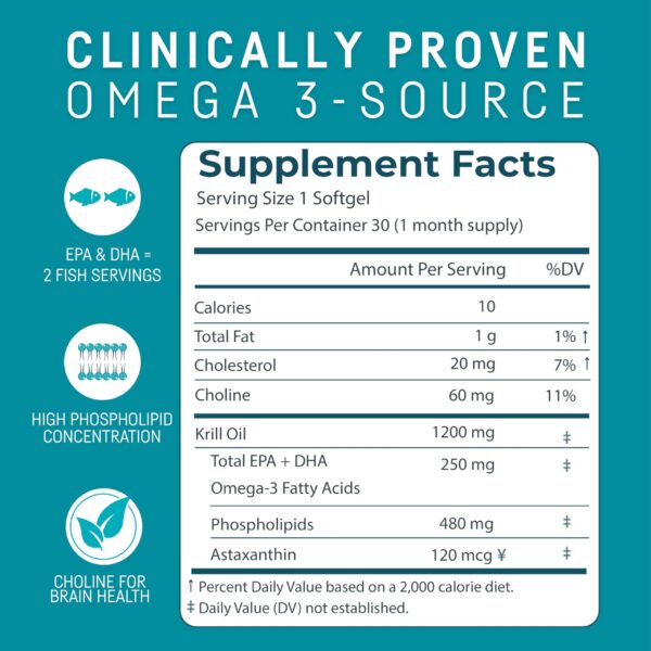 Etiqueta de Kori Krill Oil Omega-3 con EPA y DHA