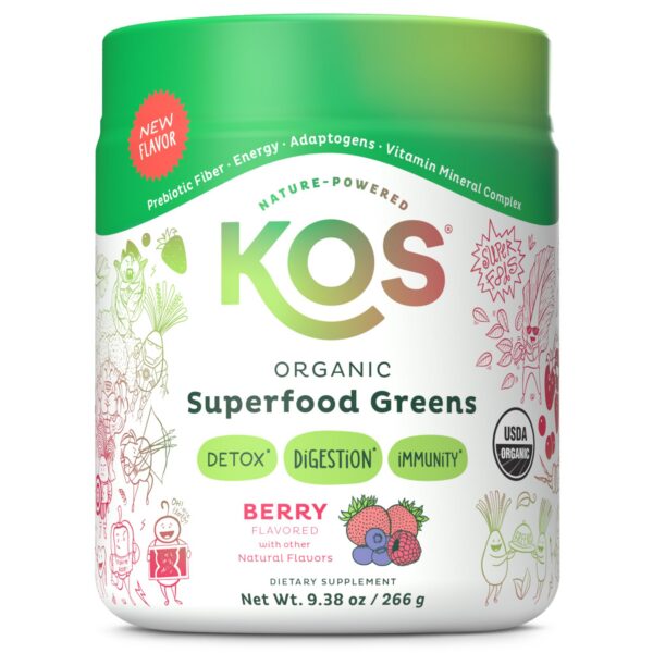 KOS polvo superfood greens orgánico sabor berry