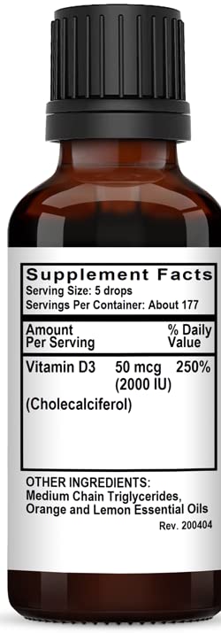 Frasco Kovite D3 Drops con etiqueta cítrica en primer plano