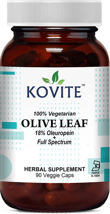 Botella de cápsulas vegetales de extracto de hoja de olivo Kovite