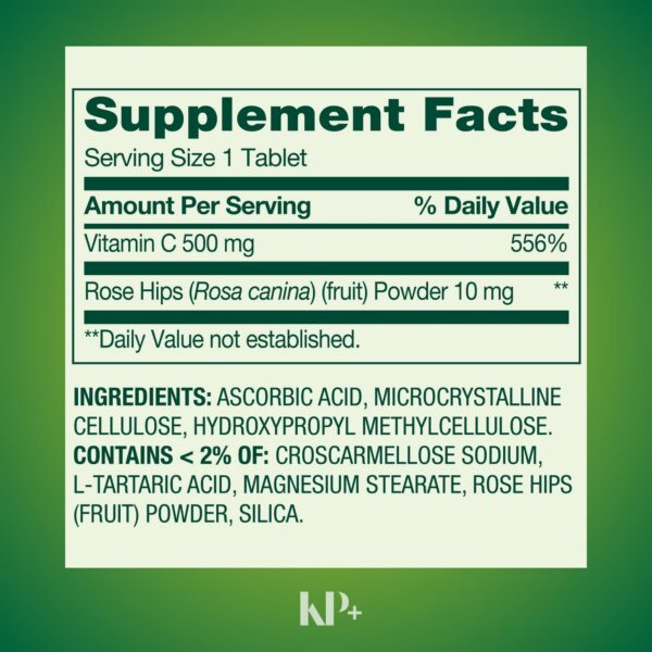 Version 1.0.0 Tabletas KP+ Vitamina C 500 mg con Rose Hips