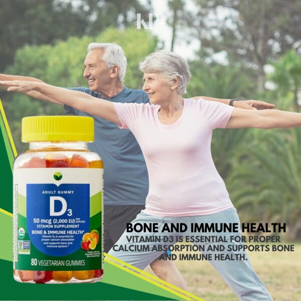 Gomitas KP+ Vitamina D3 sabores naranja limon fresa