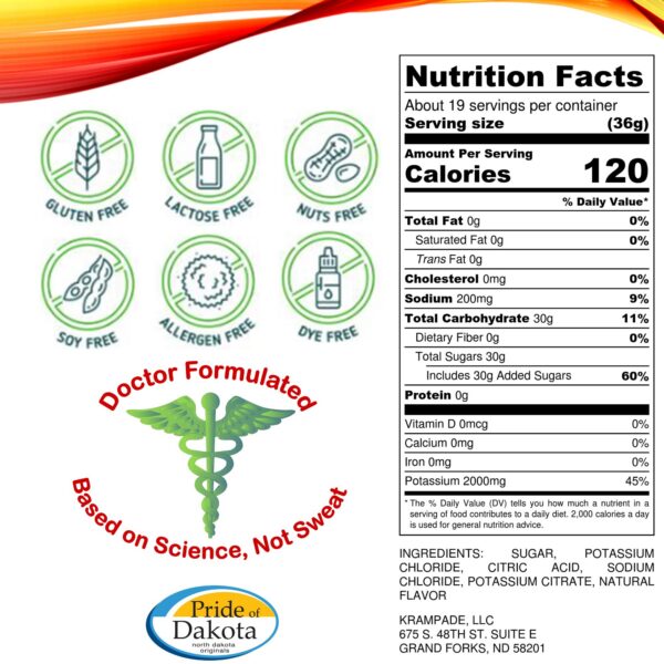 Version 1.0.0 Krampade Electrolytes Powder etiqueta lateral