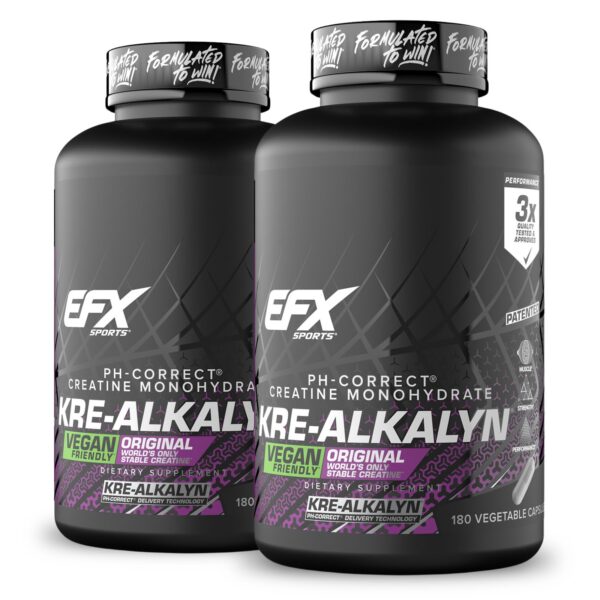 Version 1.0.0 Kre-Alkalyn EFX botella frontal de creatina