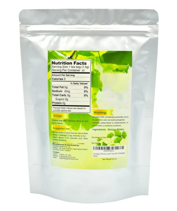 Detalle bolsa de té ginkgo biloba Krittiya Garden