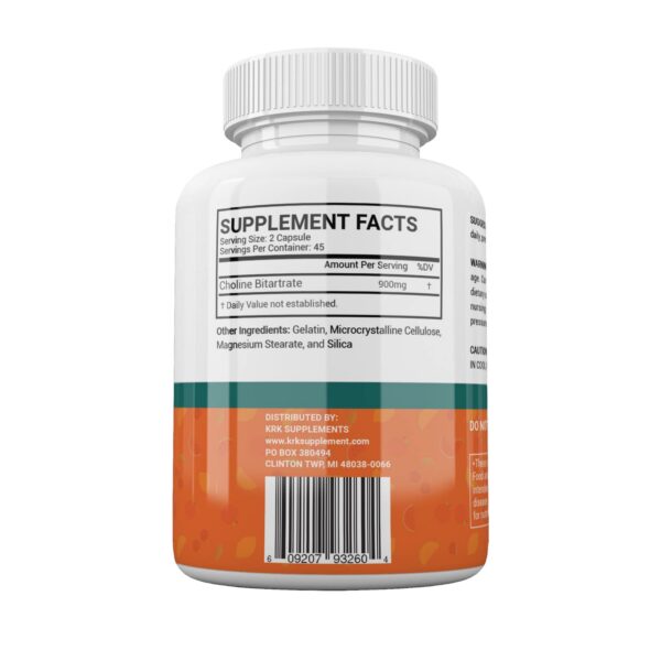 Cápsulas de colina bitartrato de KRK SUPPLEMENTS