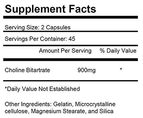 Etiqueta de KRK SUPPLEMENTS Colina Bitartrato 900 mg