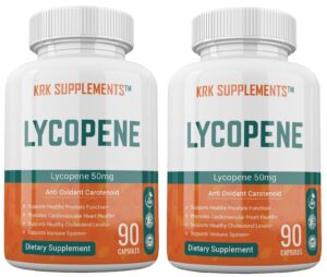 KRK Supplements licopeno 50 mg - vista frontal de la botella