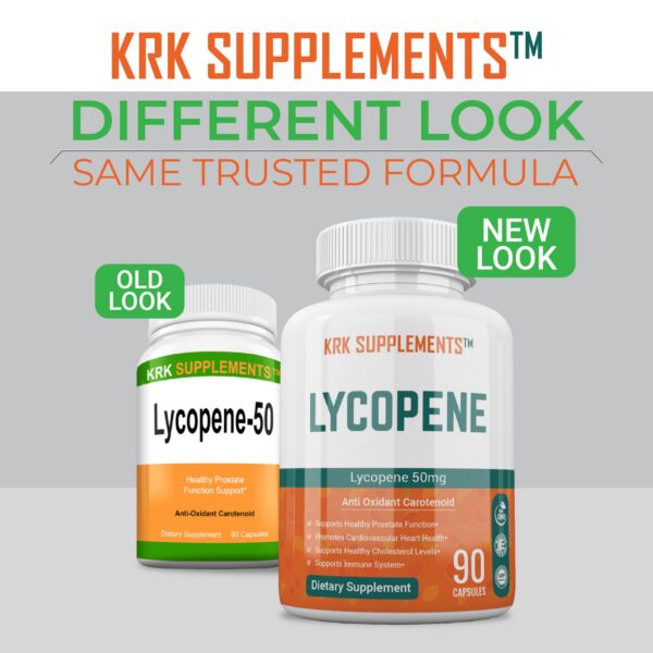 Etiqueta de la botella con licopeno 50 mg