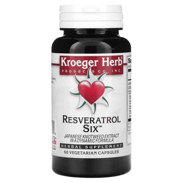 Frente de Kroeger Resveratrol Six 60 cápsulas vegetarianas