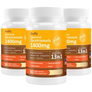 Version 1.0.0 Frente del producto KUAFLY liposomal tocotrienols cápsulas