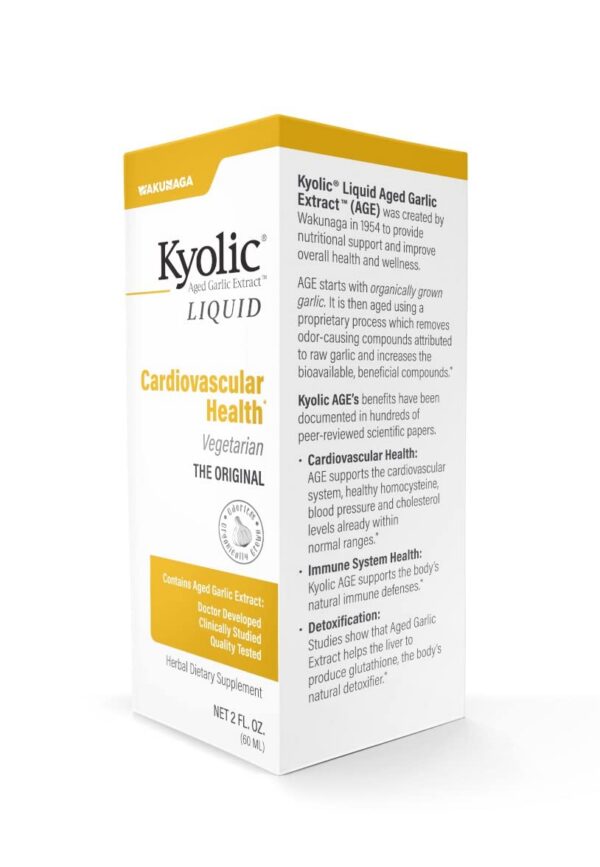 Detalle botella Kyolic extracto ajo envejecido líquido