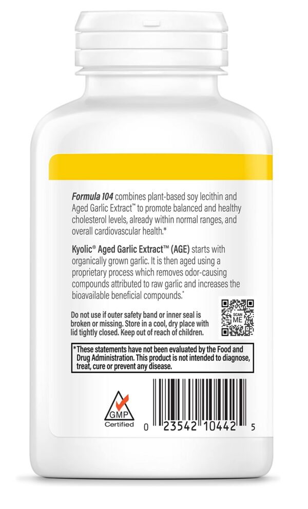 Detalle cápsulas Kyolic extracto ajo madurado para colesterol