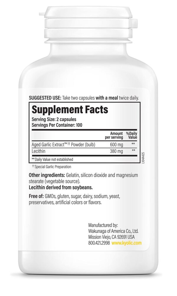 Version 1.0.0 Envase Kyolic fórmula 104 ajo madurado para salud cardiovascular