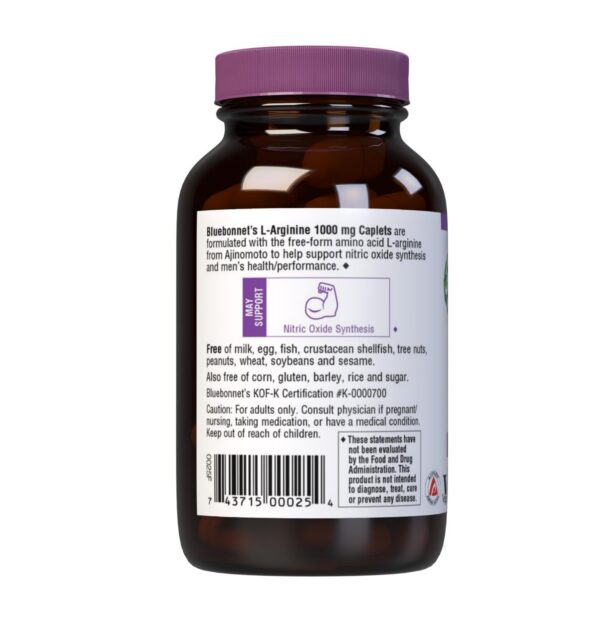 L-Arginina 1000 mg Bluebonnet con certificación kosher