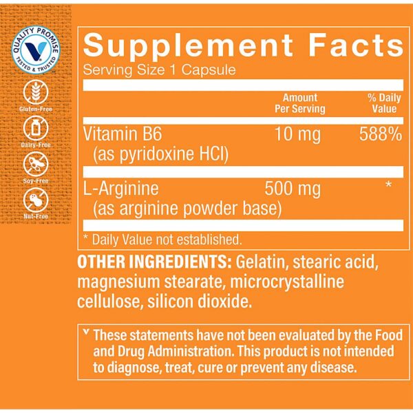 Cápsulas L-Arginina de 500 mg