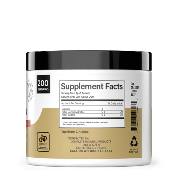 Cuchara medidora con polvo de L-arginina