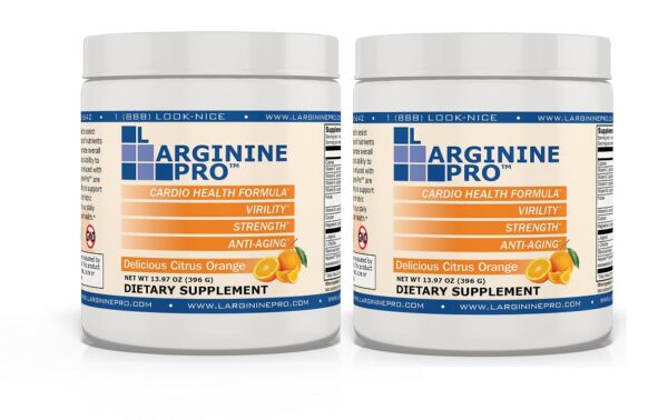 Frasco de L-ARGININE PRO polvo sabor naranja