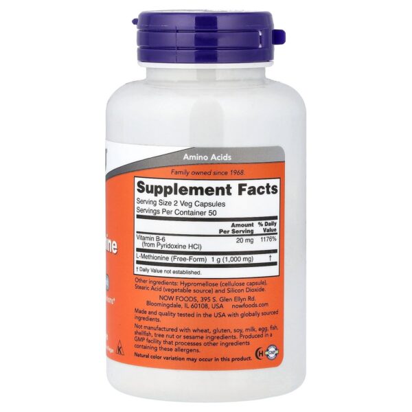 L-metionina cápsulas 500 mg