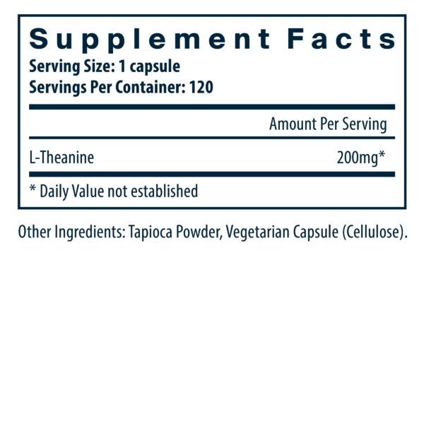Cápsulas L-Theanine 200 mg en primer plano