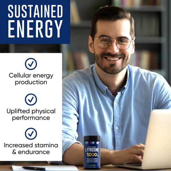 L-Tirosina 1000MG - No-GMO y Vegano