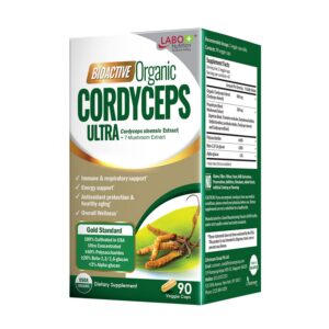 Version 1.0.0 Suplemento de Cordyceps Ultra 8 hongos en frasco