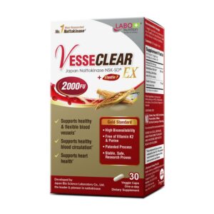 LABO VesseCLEAR EX nattokinasa frasco y etiqueta