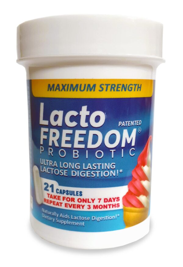 Version 1.0.0 Frontal del envase Lacto-Freedom Probiotic 21 cápsulas