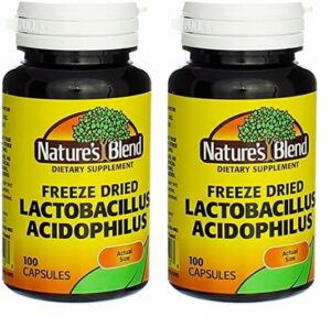 Lactobacillus Acidophilus liofilizado 100 cápsulas Nature's Blend