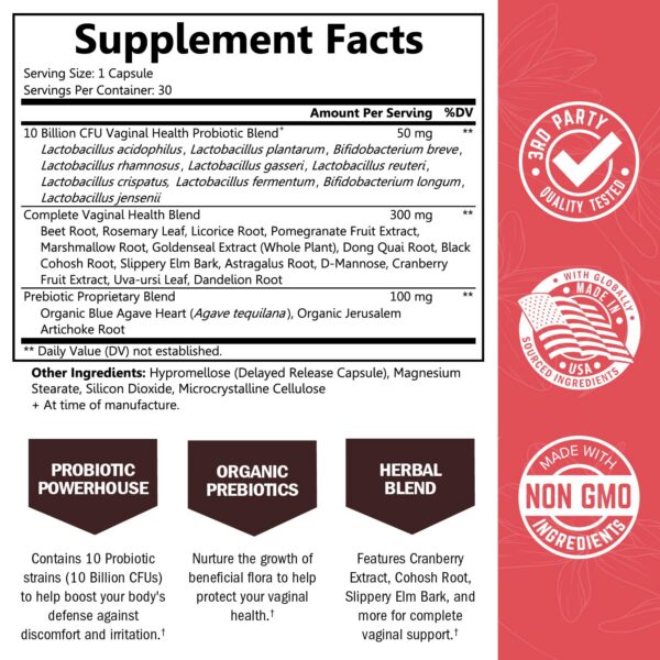 Lactobacillus Crispatus en probiótico vaginal para mujer BioSchwartz