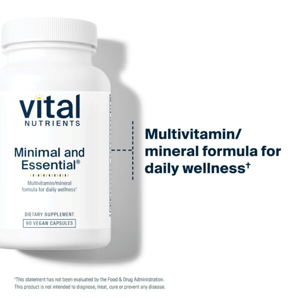 Lado bote Vital Nutrients multivitaminico sin gluten