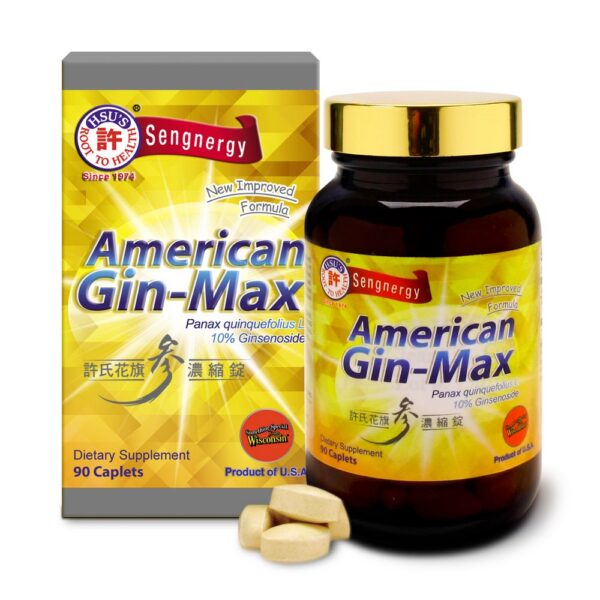 Lado empaque Gin-Max Hsu’s con ginseng concentrado