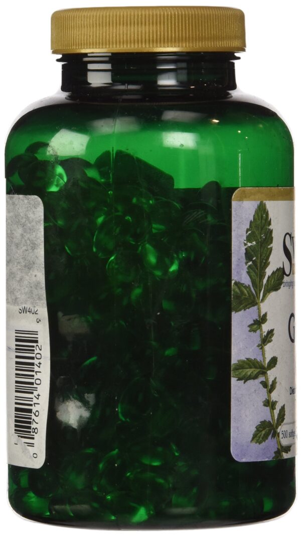 Lado envase aceite de ajo Swanson fitonutrientes 1500 mg