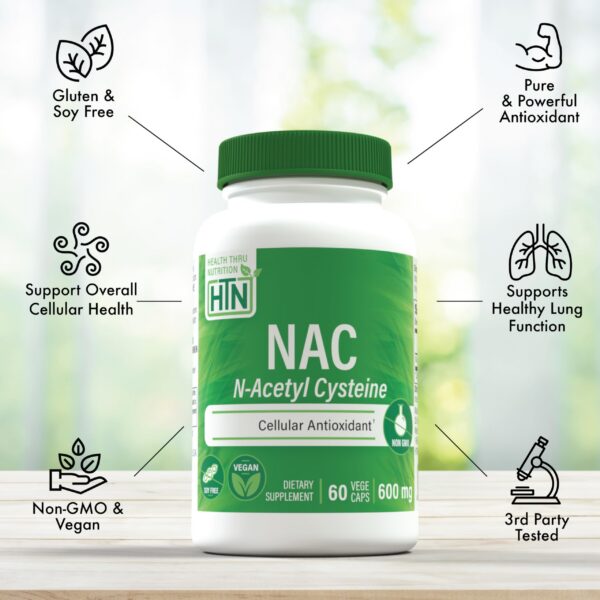 Version 1.0.0 Lado de envase NAC Health Thru Nutrition con indicaciones