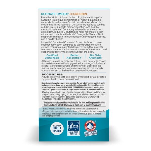 Version 1.0.0 Lado del envase suplemento Nordic Naturals Omega Curcumin