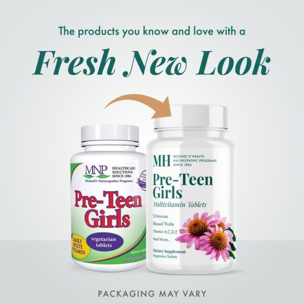 Lado del envase suplemento MICHAEL'S para niñas pre-adolescentes