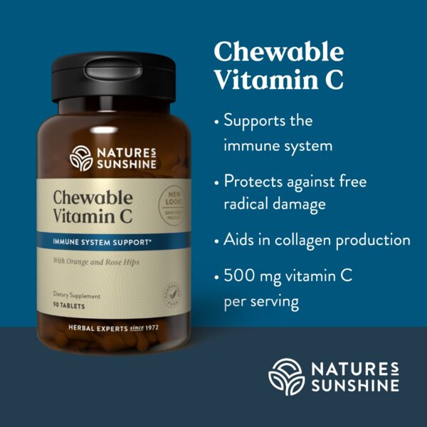 Lado del envase vitamina C Nature's Sunshine 90 tabletas