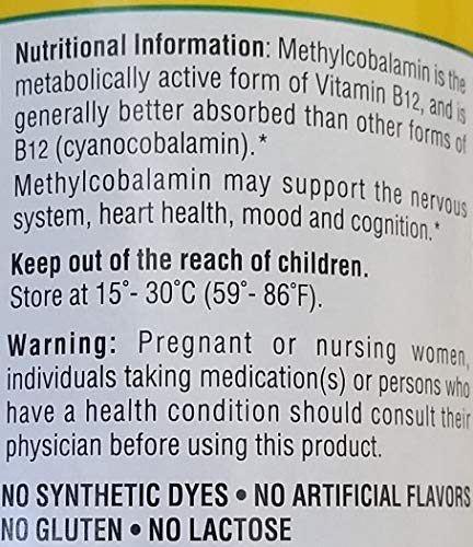 Lado de frasco Members Mark Vitamina B12 subliminal