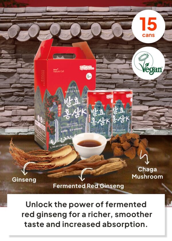 Latas individuales bebida ginseng rojo y chaga Naturecell 180ml