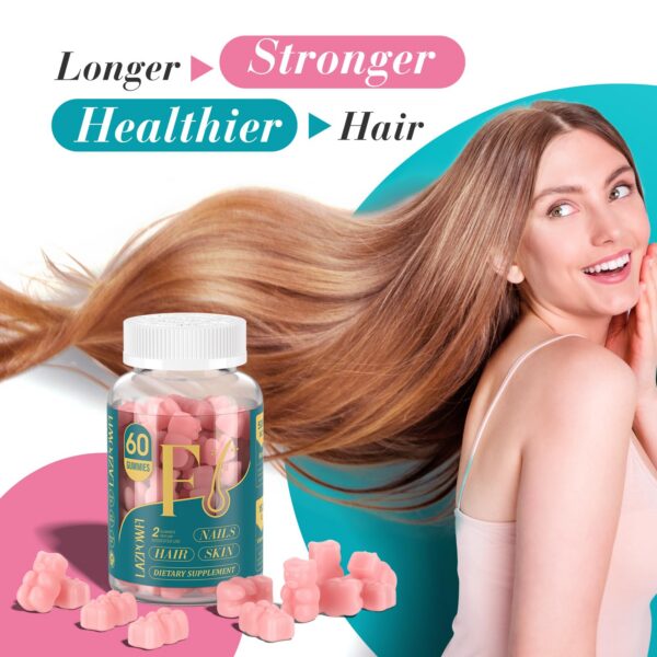 Frasco gomitas vitaminicas Lazpowfi biotina 60 piezas