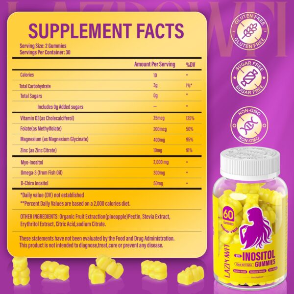 Version 1.0.0 Lazpowfi gomitas sin azúcar para soporte ovárico y hormonal