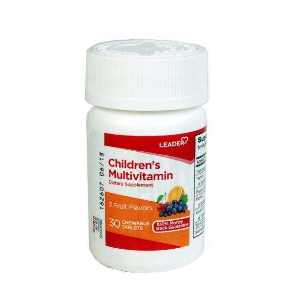 Leader multivitaminas masticables infantiles 30 tabletas pack 6