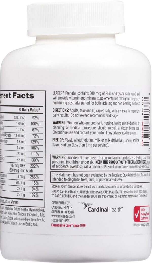 Tabletas de LEADER Prenatal Multivitamin en envase