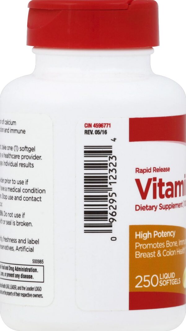 Leader suplemento vitamina D 1000 UI cápsulas blandas